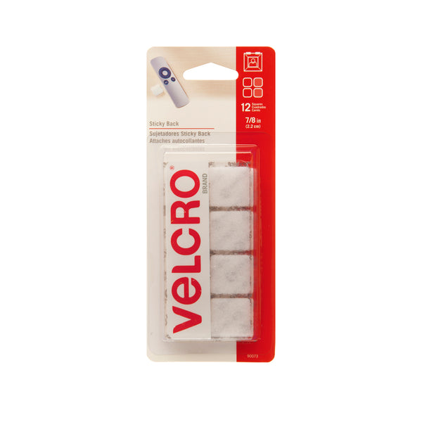 VELCRO® Brand STICKY BACK 7/8" SQUARES - WHITE