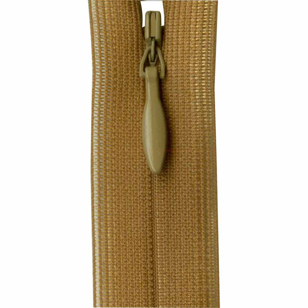 COSTUMAKERS Fermeture à glissière invisible à bout fermé 55cm (22 po) - brun doré - 1780