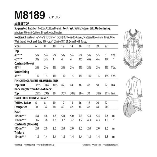 M8189 Misses' Dress (size: 14-16-18-20-22)