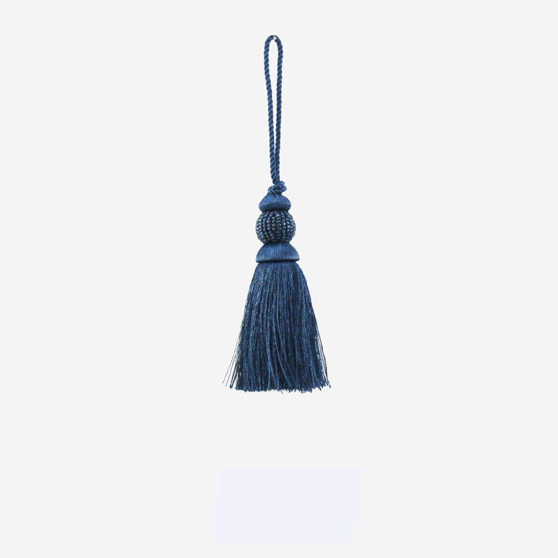 Beaded ball tassel 3 3/4 inch - Blue