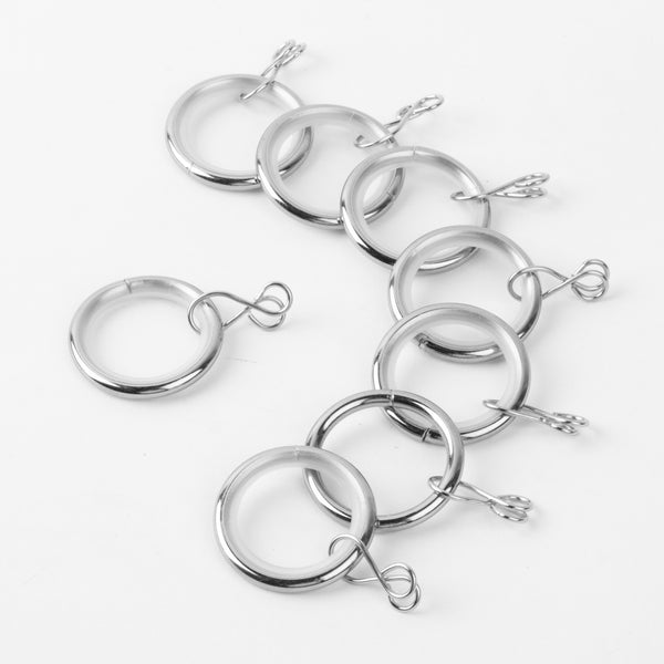 Metal rings with eyelet for 19mm rod - Chrome
