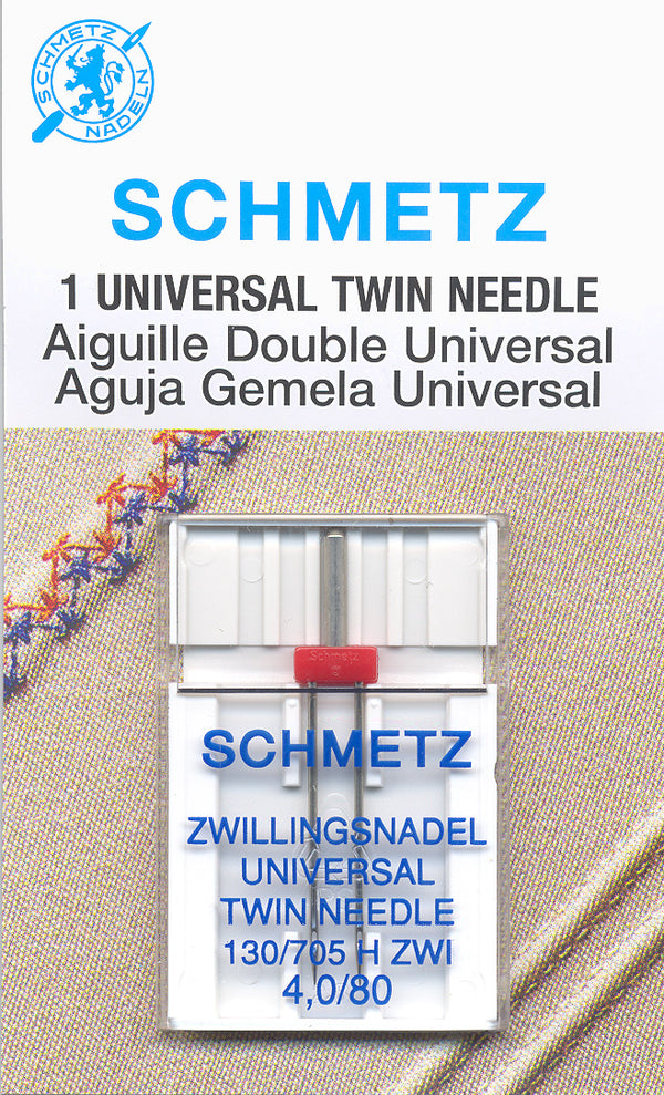 SCHMETZ aiguille double - 80/12 - 4.0mm - carte de 1 pièce