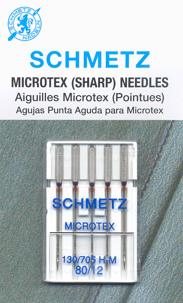 SCHMETZ microtex needles -  80/12 carded 5 pieces