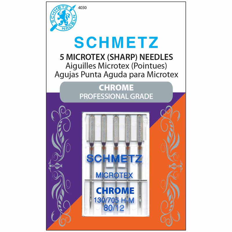 SCHMETZ #4030 Chrome Microtex - 80/12 - 5 aiguilles