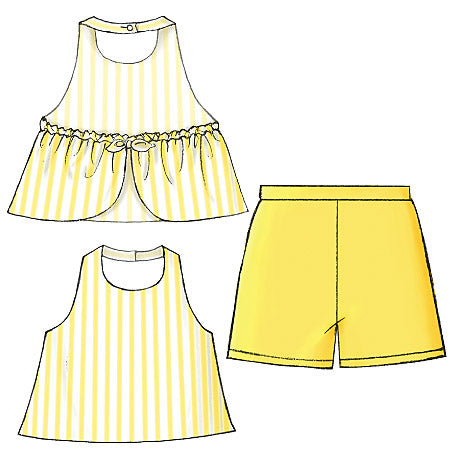 B4503 Children's/Girls' Top, Skort and Shorts (size: 2-3-4-5)