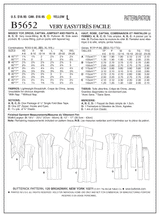 B5652 Misses' Top, Dress, Caftan, Jumpsuit and Pants (size: XSM-SML-MED)