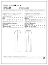 B6028 Misses' Pants (size: 8-10-12-14-16)