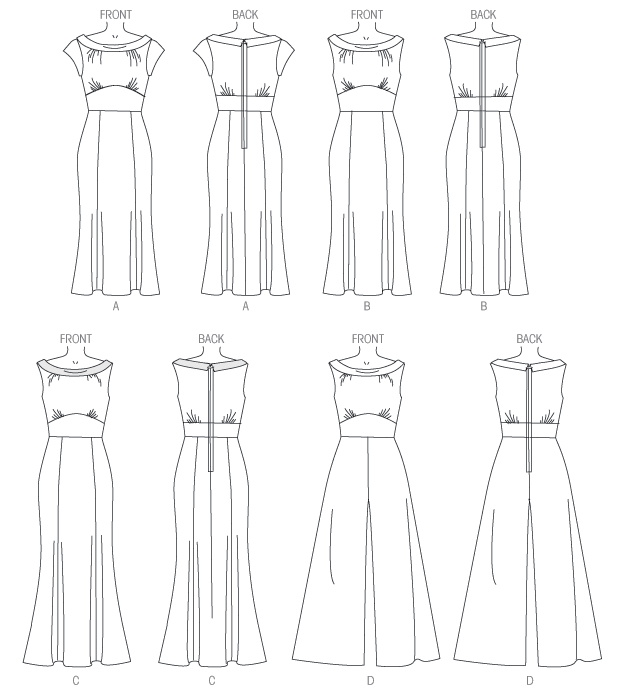B6130 Misses' Dress and Jumpsuit (size: 6-8-10-12-14)