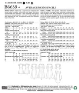 B6639 Robe pour Jeune Femme (Size: 6-8-10-12-14)
