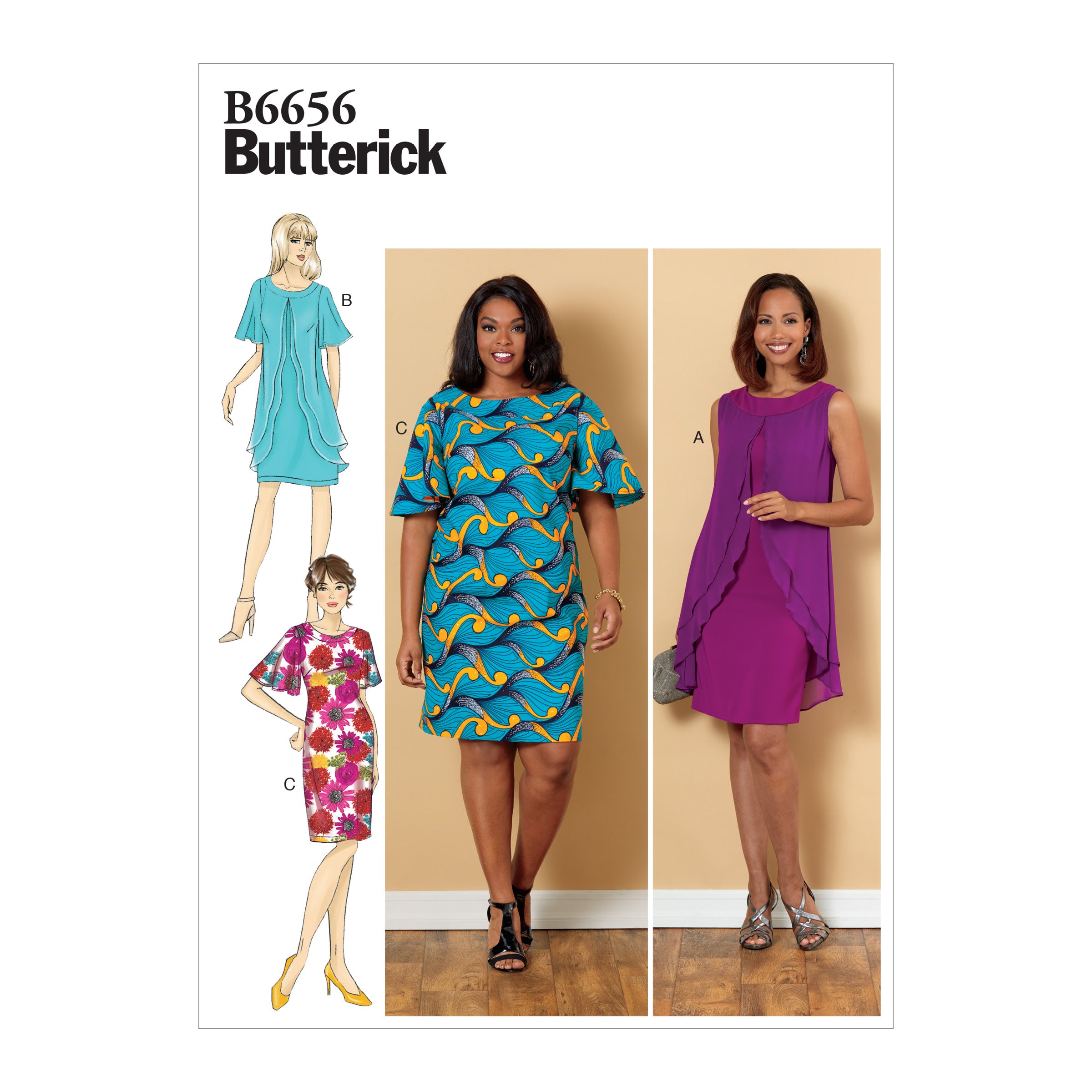 Butterick Pattern B6624 Misses' & Women's Petite Dress Size 18W 24W