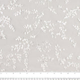 CHERIE Embroidered Mesh - Leaf - Winter white