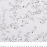 CHERIE Embroidered Mesh - Leaf - Silver