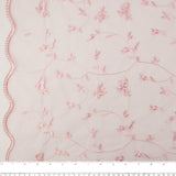 Embroidered Mesh - CHERIE - Leafs - Pink