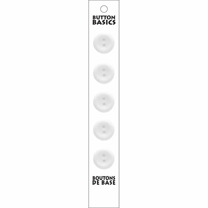 BUTTON BASICS 2 Hole Buttons - 14mm (½") - 5 pcs