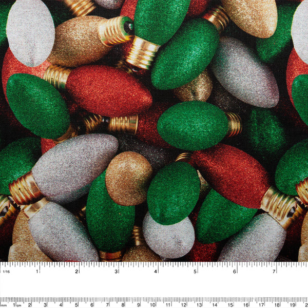 NICKNACKS - Coton imprimé NUMÉRIQUE - Lumière de Noel - Multicouleur