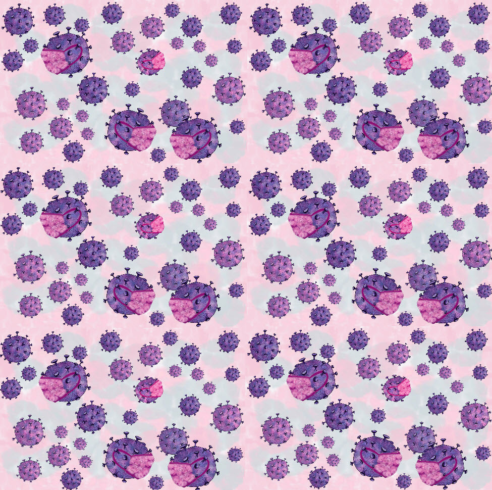 Printed poly/cotton sheeting - Covid-19 - Purple – Fabricville
