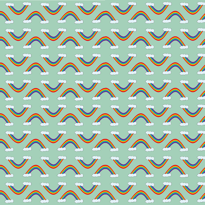 Printed poly/cotton sheeting - Rainbow - Mint