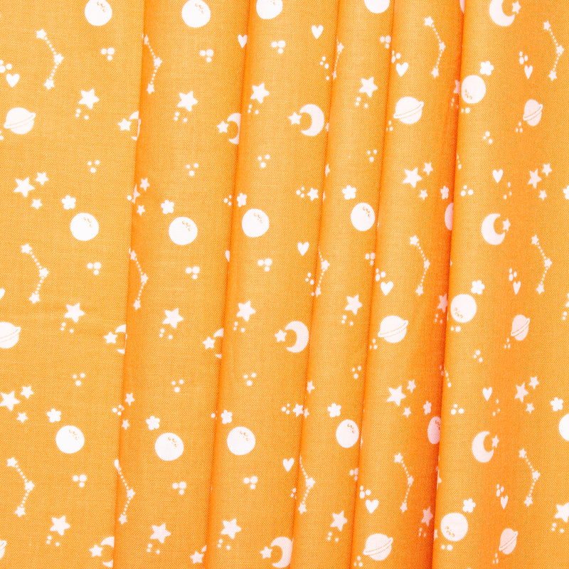 CAMELOT - Coton pour courtepointe - Collection Boho Galaxy - Lune - Orange
