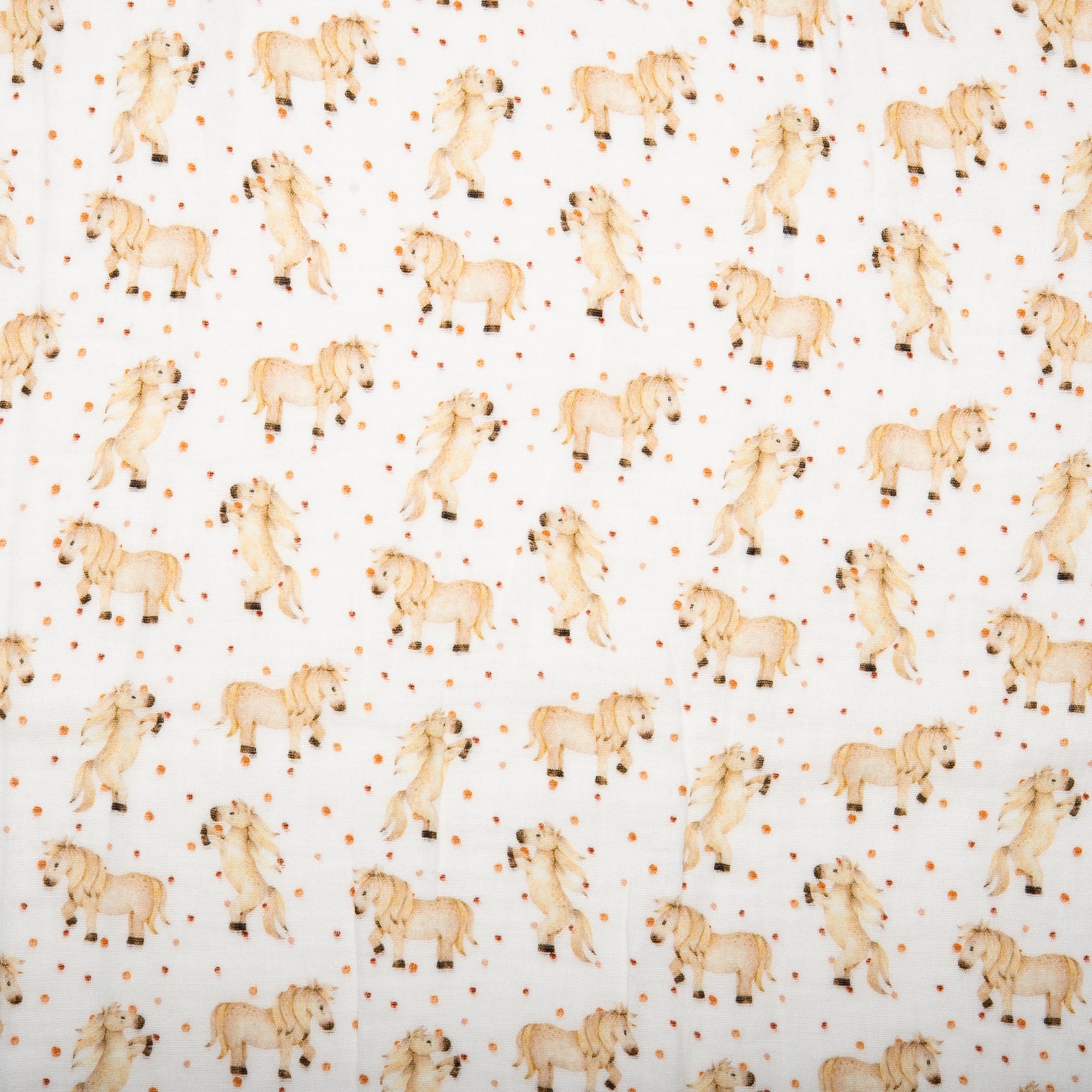 EUROPEAN Digital printed double gauze Horses Bone Fabricville