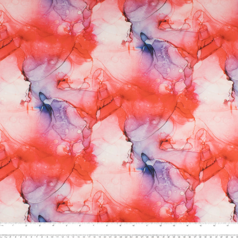 Printed Micro Chenille - DIGITAL - Abstract - Pink / Purple