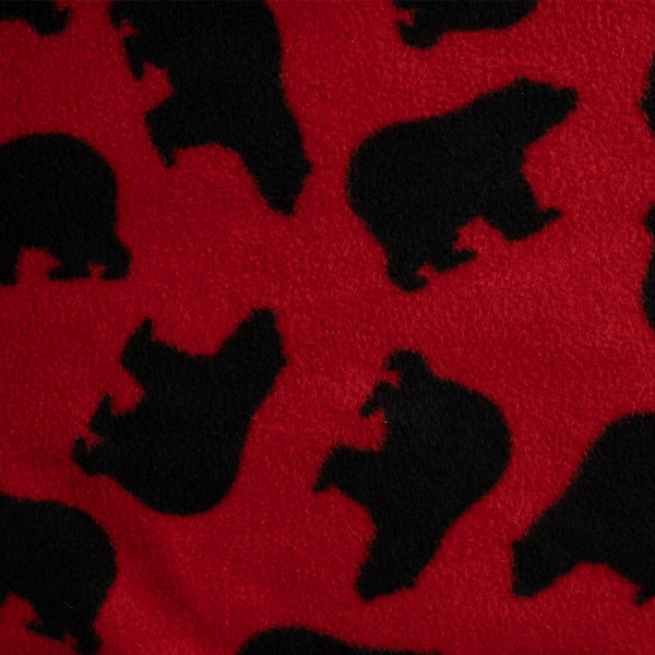 Anti Pill Fleece Print - FRESH - Bears - Red / Black