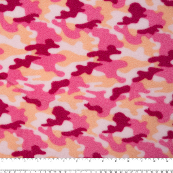 Anti Pill Fleece Print - FRESH - Camouflage - Pink