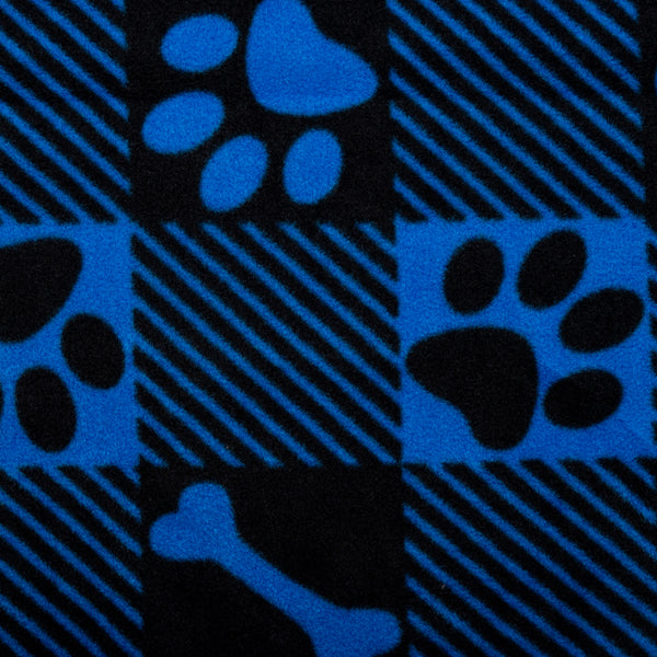 Anti Pill Fleece Print - FRESH - Buffalo paws - Blue