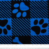 Anti Pill Fleece Print - FRESH - Buffalo paws - Blue