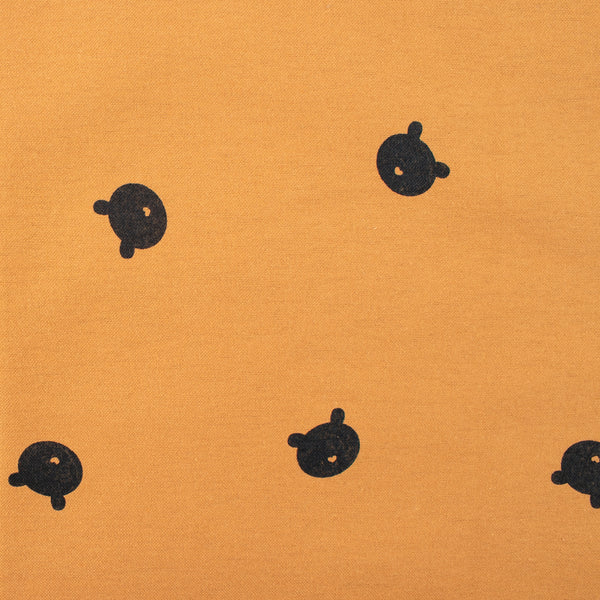 Wide printed flannelette - JASPER - Teddy bear - Orange