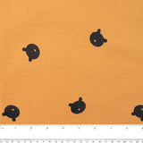 Wide printed flannelette - JASPER - Teddy bear - Orange