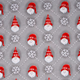 Christmas Flannelette - Gnomes head - Grey