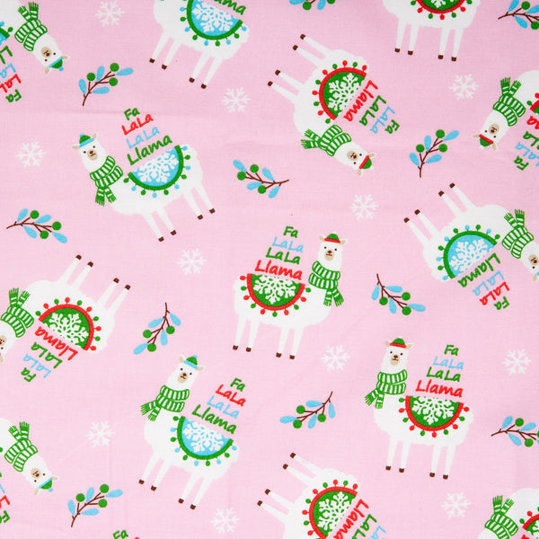 Christmas Magic Print - Llama - Pink