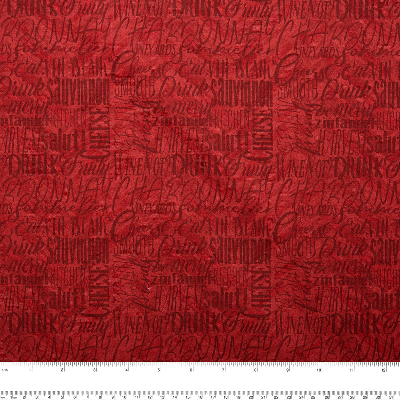 Printed Cotton - AFTER FIVE - Chardonnet - Red