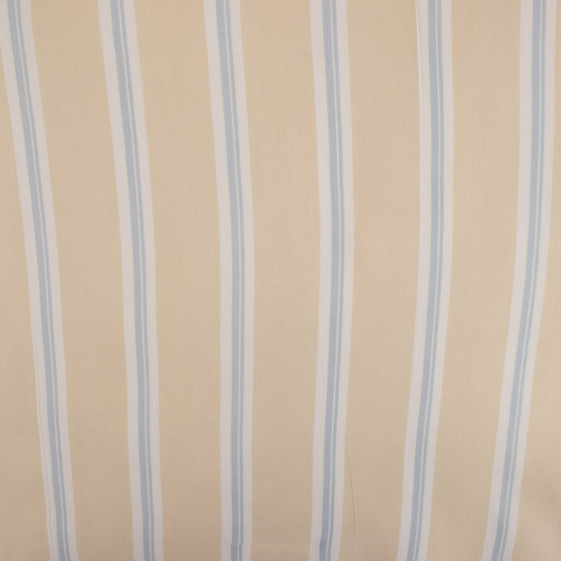 Rayon Poplin Stripe - Various Stripe - Beige / Blue