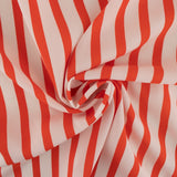 Rayon Poplin Stripe - Red / White