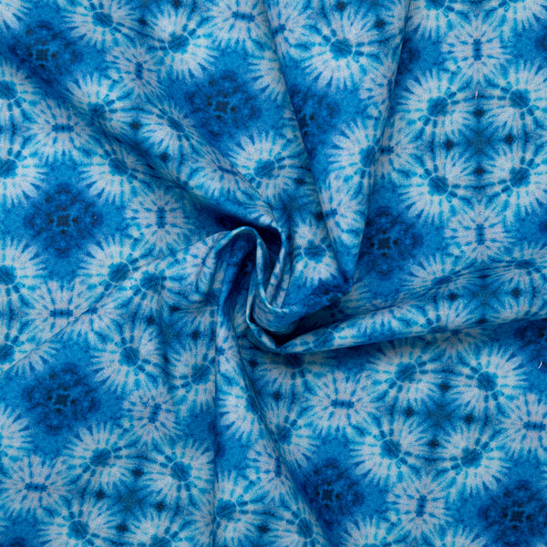 Coton imprimé Numérique - MEDLEY - Tie dye - Bleu