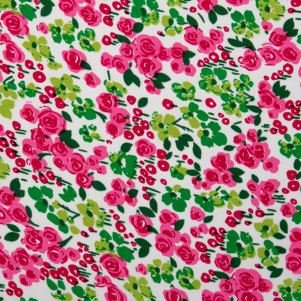 Rayon Voile Print - ALISSA - Roses - Kelly green