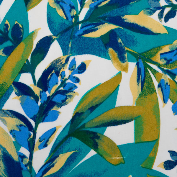 Rayon Voile Print - ALISSA - Leafs - Blue