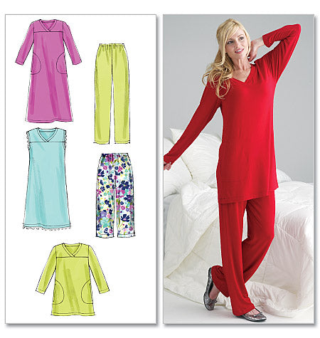 M6474 Misses'/Women's Top, Tunic, Gowns and Pants (size: 8-10-12-14-16)