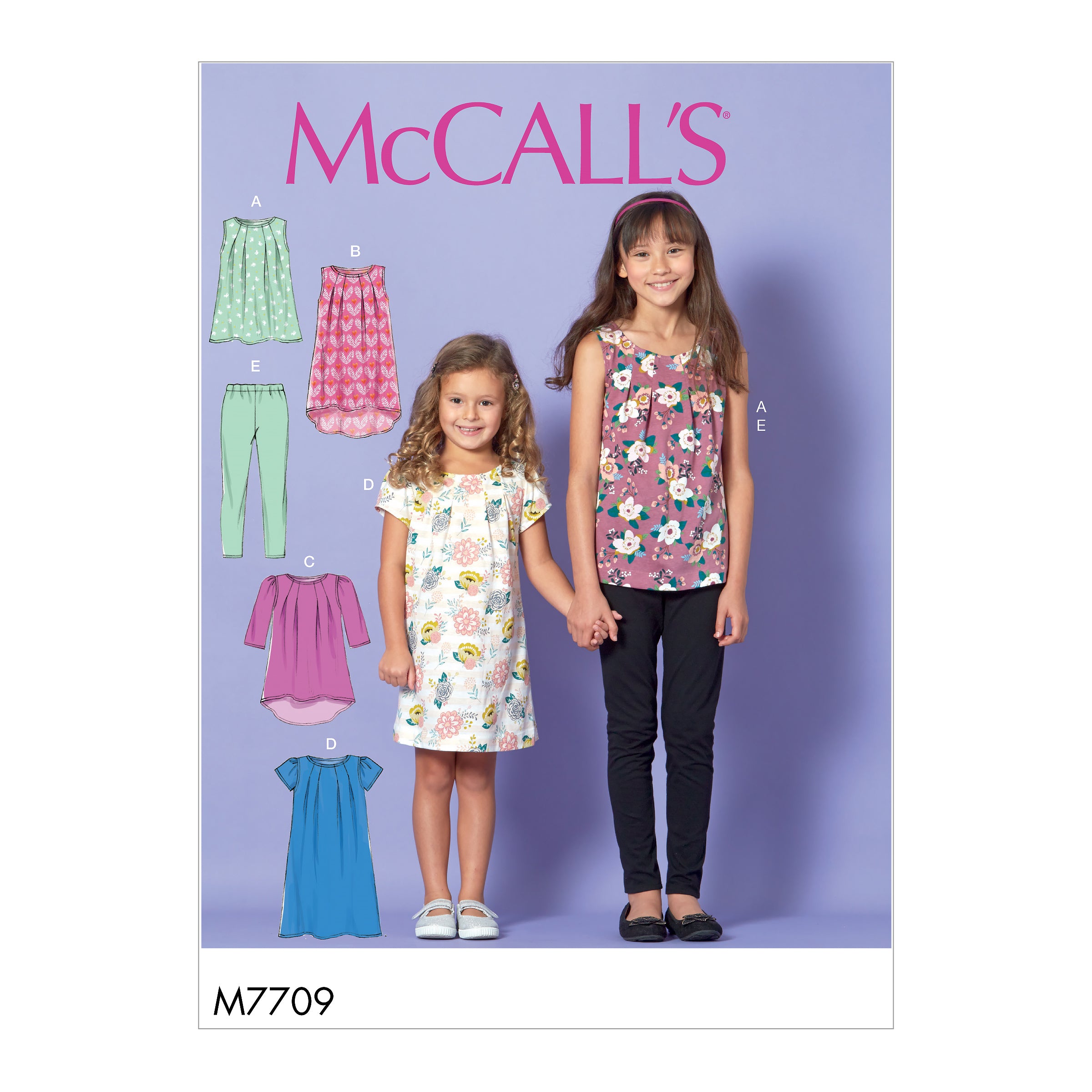 McCalls Pattern M7458: Toddlers Gathered Tops, Dresses and