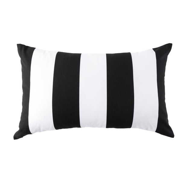 Indoor/Outdoor cushion - 12 x 20'' - Stripes - Black