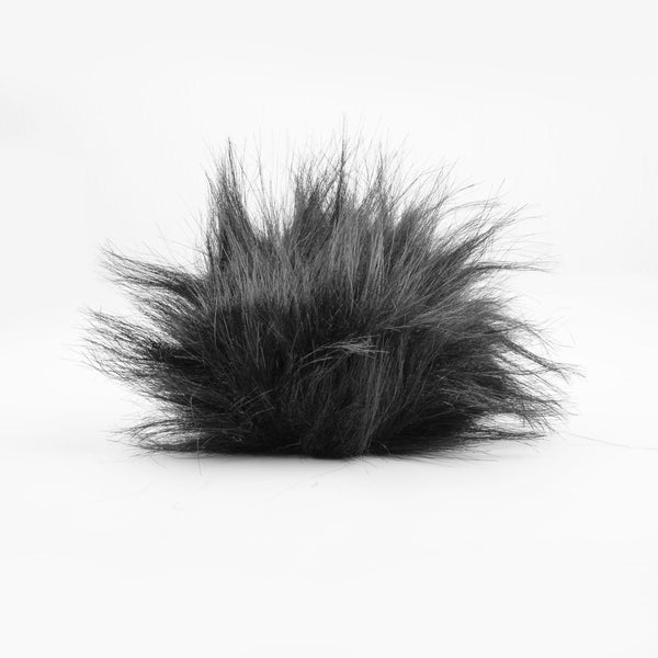 Faux Fur PomPom 12cm - Black