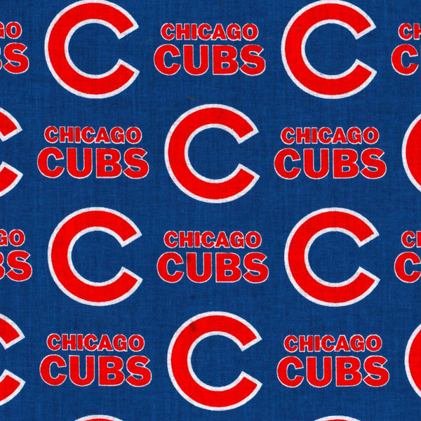 Chicago CUBS - Coton imprimé Baseball - Bleu
