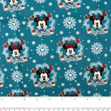 Licensed Cotton Print - Disney -Mickey mouse Christmas - Blue