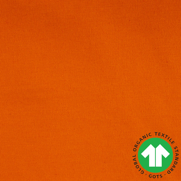 Coton uni BIOLOGIQUE - Orange brulé