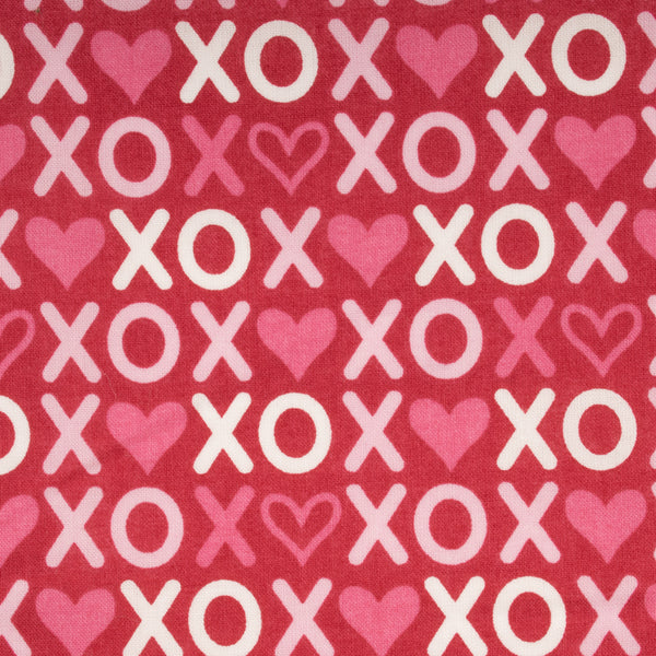 VALENTINE'S Printed Cotton - Kiss - Red