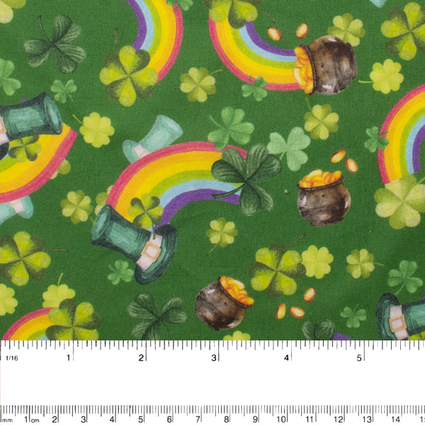 SAINT PATRICK Cotton print - Rainbow - Green