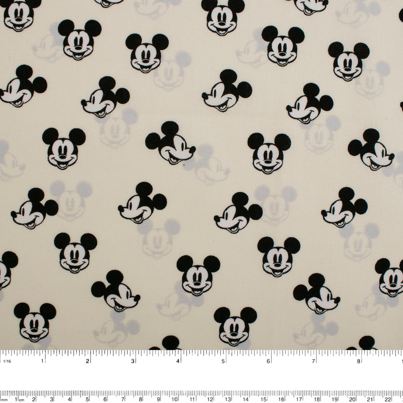 Licensed Cotton Print - Mickey heads - Beige