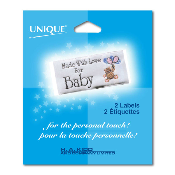 Unique Baby Love Label - White -2 pcs