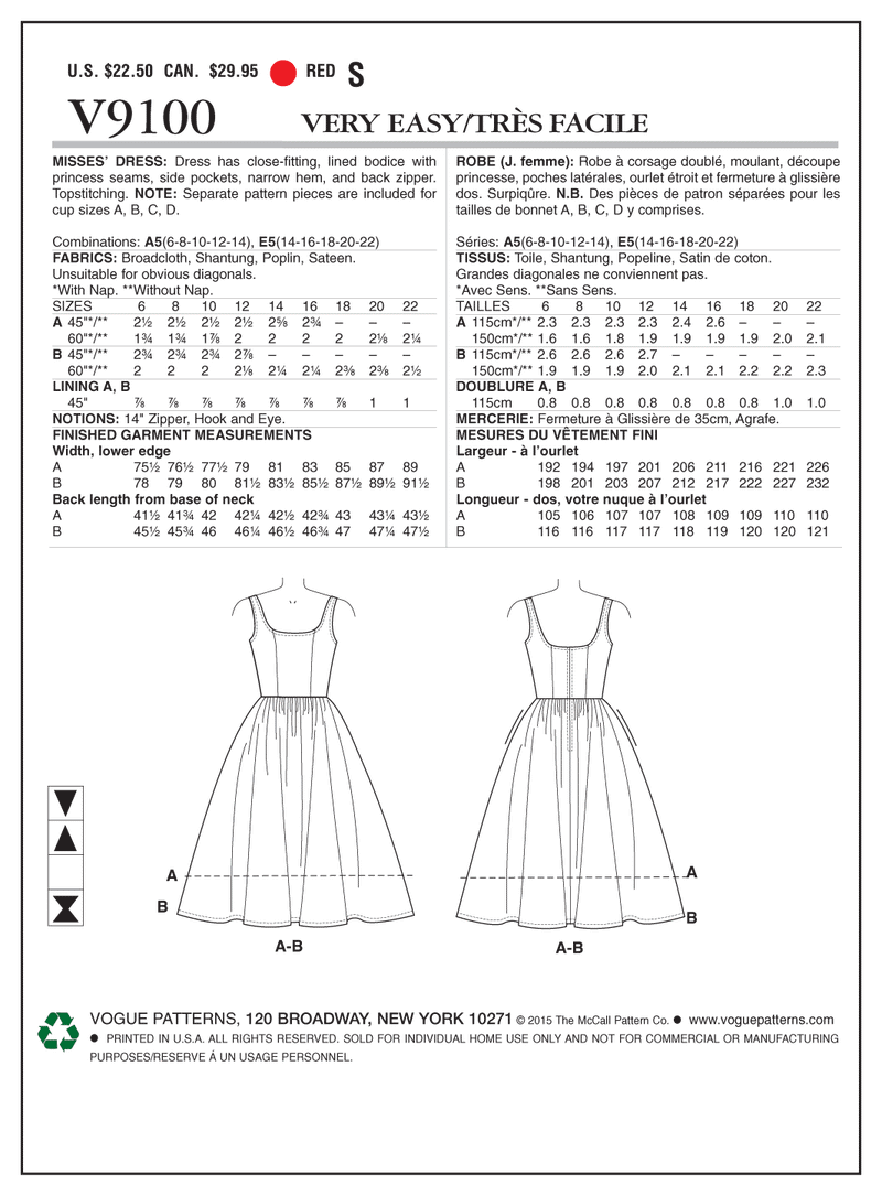 V9100 - Misses' Dress